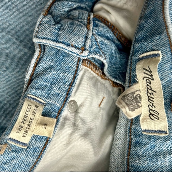 Madewell The Perfect Vintage Jeans Knee High Rise Rip Light Blenheim Wash 29 - Picture 8 of 11